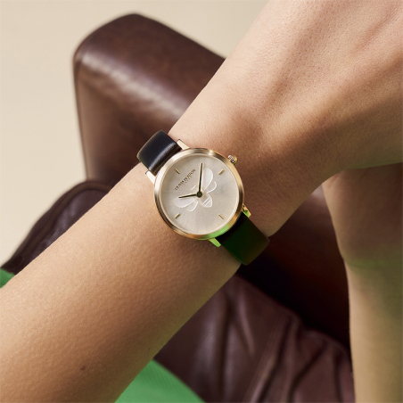 Montre femme olivia burton signature cuir noir – analogiques