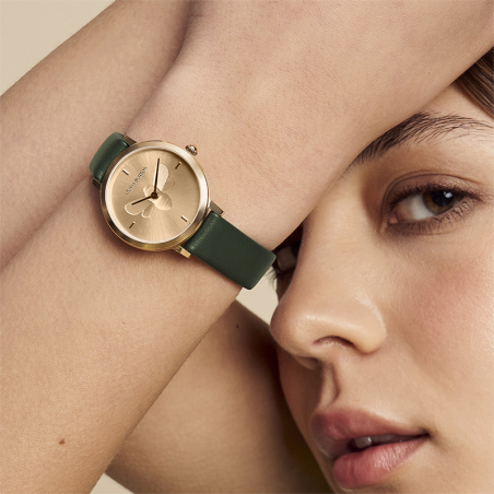 Montre femme olivia burton signature cuir vert – analogiques