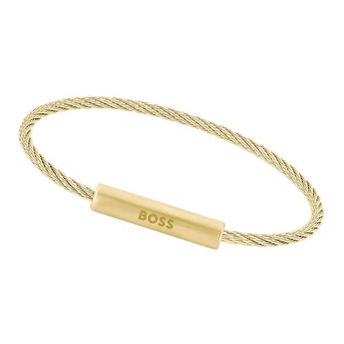 Bracelet Homme BOSS ALEK Acier Doré Torsadé