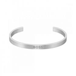 Bracelet jonc homme boss fuldo acier argenté - bracelets-homme - edora - 0
