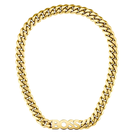 Collier homme boss kassy acier doré – accueil