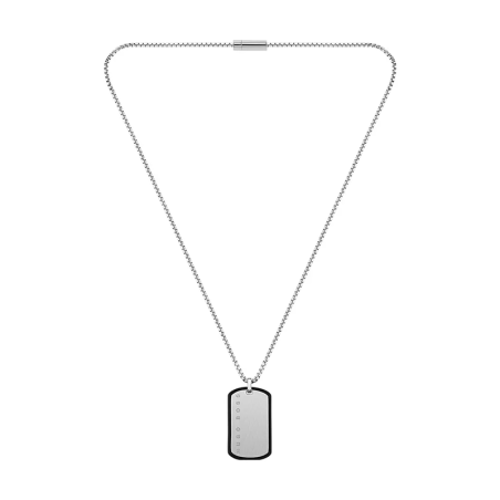 Collier homme boss acier argenté silicone noir – tous nos colliers homme