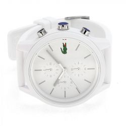 Montre chronographe homme lacoste 12.12 silicone blanc - chronographes - edora - 3