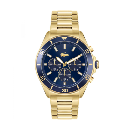 Montre chronographe homme lacoste tiebreaker acier doré – chronographes