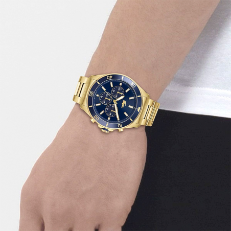 Montre chronographe homme lacoste tiebreaker acier doré – chronographes