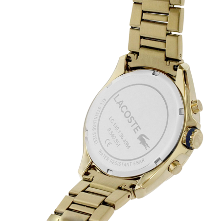 Montre chronographe homme lacoste tiebreaker acier doré – chronographes