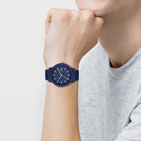 Montre homme lacoste 12.12 silicone bleu – analogiques