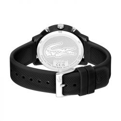 Montre chronographe homme lacoste 12.12 silicone noir - chronographes - edora - 2
