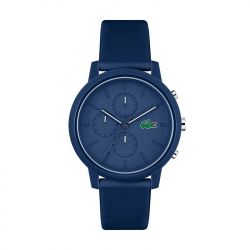 Montre chronographe homme lacoste 12.12 silicone bleu - chronographes - edora - 0