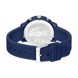 Montre chronographe homme lacoste 12.12 silicone bleu - chronographes - edora - 2