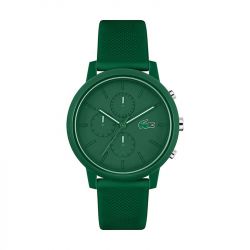 Montre chronographe homme lacoste 12.12 silicone vert - chronographes - edora - 0