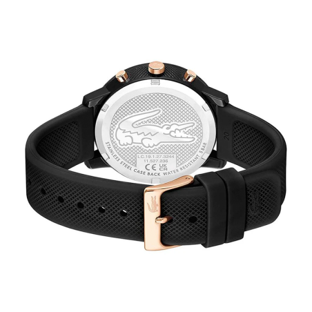 Montre chronographe homme lacoste 12.12 silicone noir – chronographes