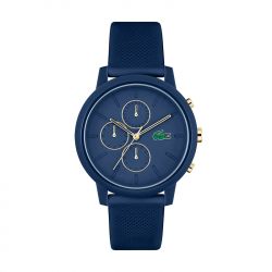 Montre chronographe homme lacoste 12.12 silicone bleu - chronographes - edora - 0