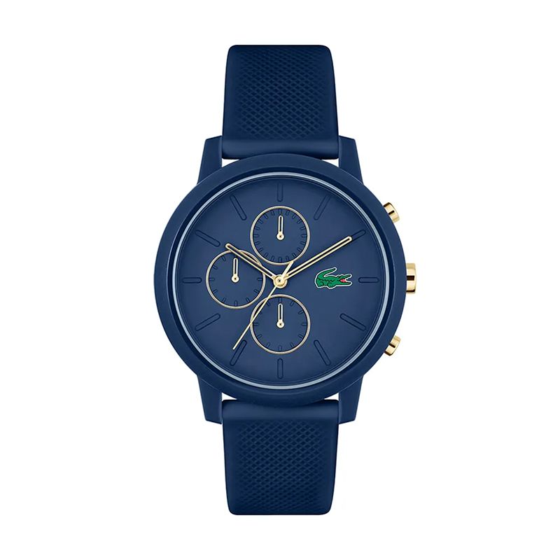 Montre chronographe homme lacoste 12.12 silicone bleu - chronographes - edora