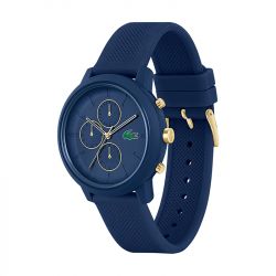 Montre chronographe homme lacoste 12.12 silicone bleu - chronographes - edora - 1