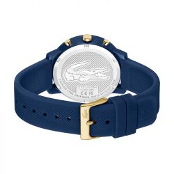 Montre chronographe homme lacoste 12.12 silicone bleu - chronographes - edora - 2