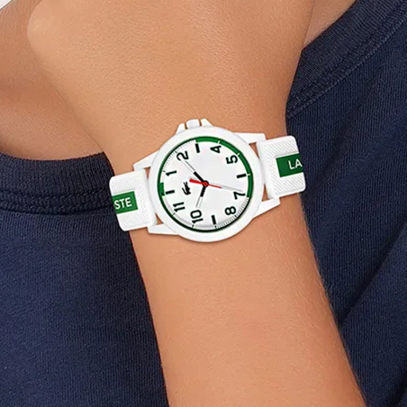Montre enfant lacoste teen rider silicone blanc – junior