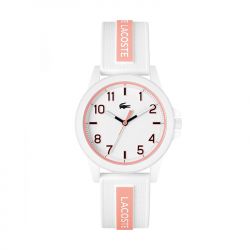 Montre enfant lacoste rider silicone blanc et rose - juniors - edora - 0