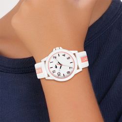 Montre enfant lacoste rider silicone blanc et rose - juniors - edora - 2