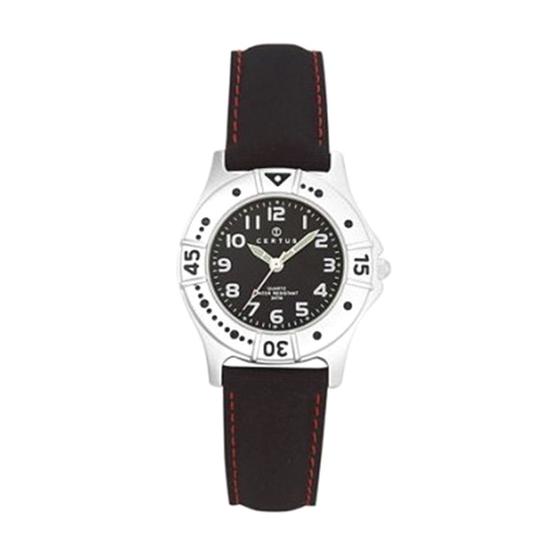 Montre enfant certus junior cuir noir - juniors - edora