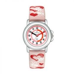 Montre enfant certus junior cuir rose et rouge - pedagogiques - edora - 0