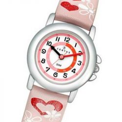 Montre enfant certus junior cuir rose et rouge - pedagogiques - edora - 1