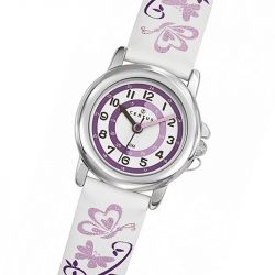 Montre enfant certus junior cuir blanc et violet - pedagogiques - edora - 1