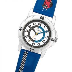 Montre enfant certus junior voiture cuir bleu - pedagogiques - edora - 1