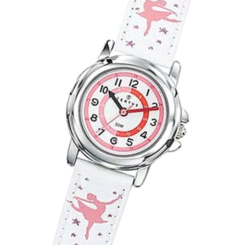 Montre Enfant CERTUS JUNIOR Cuir Blanc et Rose
