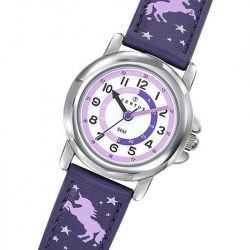 Montre enfant certus junior cuir violet - pedagogiques - edora - 1