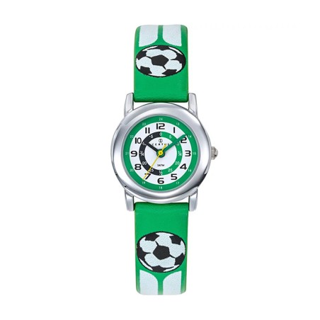 Montre enfant certus junior foot cuir vert – pédagogiques