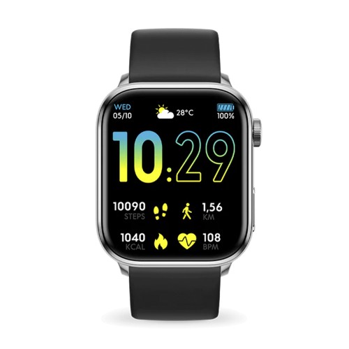 Montre Connectée Homme ICE WATCH SMART 2.0 SILVER Silicone Noir