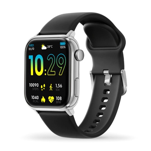 Montre Connectée Homme ICE WATCH SMART 2.0 SILVER Silicone Noir