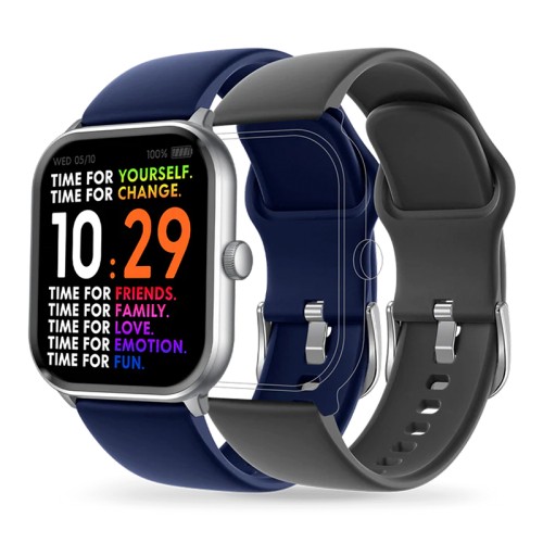 Montre Connectée Homme ICE WATCH SMART 1.0 SILVER Silicone Bleu et Silicone Noir