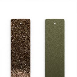 Cuir manchette 25mm les georgettes bronze paillettes/vert de gris 702755199ep000 - accessoires-les-georgettes - edora - 0
