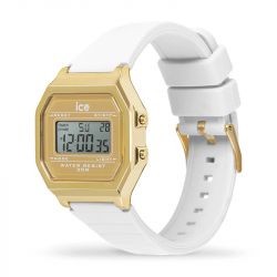 Montre digitale femme s ice watch digit retro gold silicone blanc - montre digitale homme, femme & enfant - edora - digitales - edora - 1