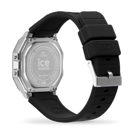 Montre digitale femme s ice watch digit retro silver silicone black – digitales