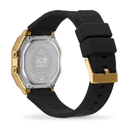 Montre digitale femme s ice watch digit retro gold silicone black – digitales