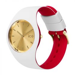 Montre femme m ice watch loulou white gold chic silicone blanc et rouge - analogiques - edora - 1