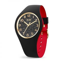 Montre femme s ice watch loulou black glitter chic silicone noir et rouge - analogiques - edora - 0