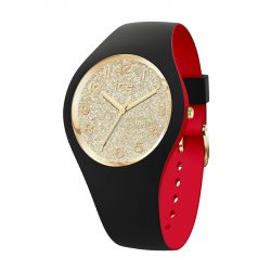 Montre femme s ice watch loulou black gold glitter silicone noir et rouge - analogiques - edora - 0