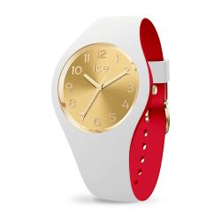 Montre femme s ice watch loulou white gold chic silicone blanc et rouge - analogiques - edora - 0