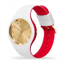 Montre femme s ice watch loulou white gold chic silicone blanc et rouge - analogiques - edora - 1