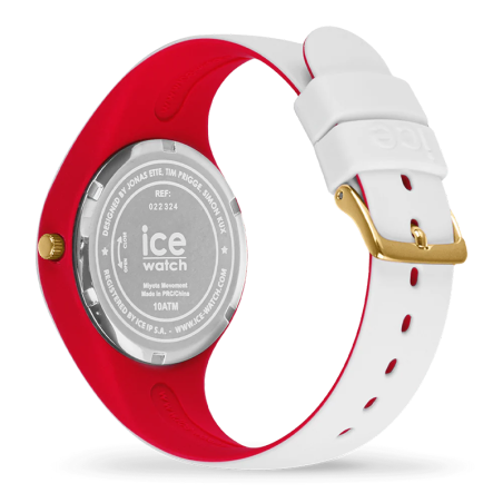Montre femme s ice watch loulou white gold chic silicone blanc et rouge – analogiques