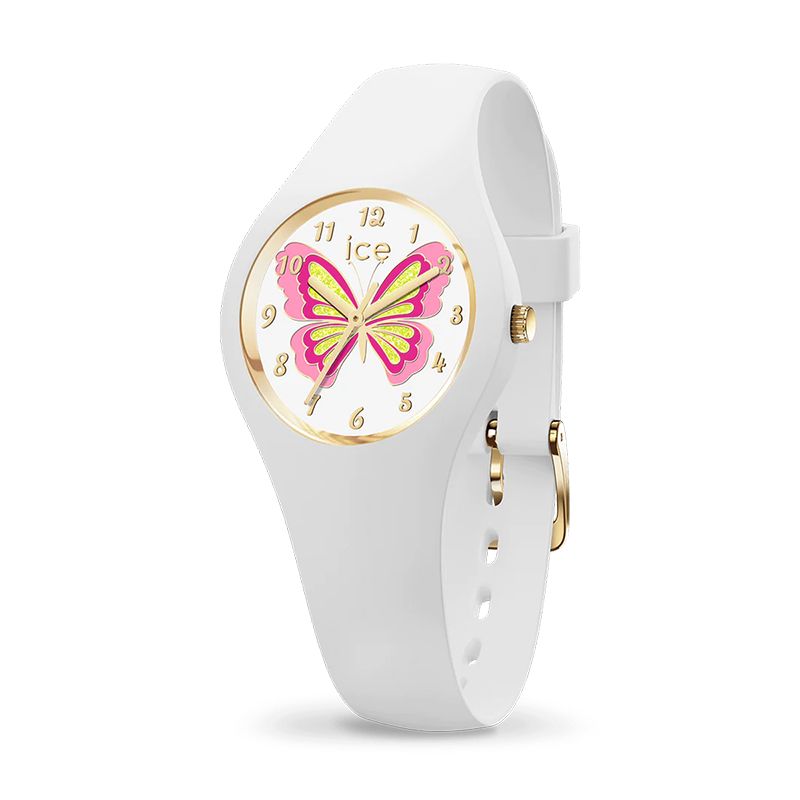Montre enfant s ice watch fantasia butterfly lily silicone blanc - juniors - edora