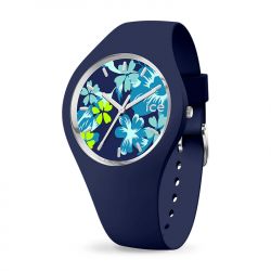 Montre femme m ice watch flower midnight lime silicone bleu - analogiques - edora - 0