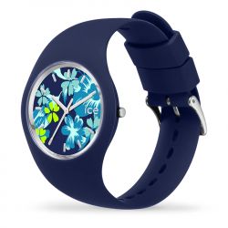 Montre femme m ice watch flower midnight lime silicone bleu - analogiques - edora - 1