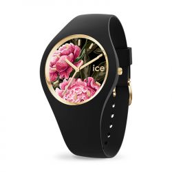 Montre femme s ice watch flower black dahlia silicone noir - analogiques - edora - 0