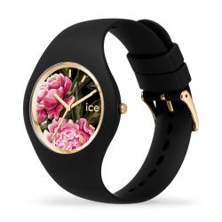Montre femme s ice watch flower black dahlia silicone noir - analogiques - edora - 1