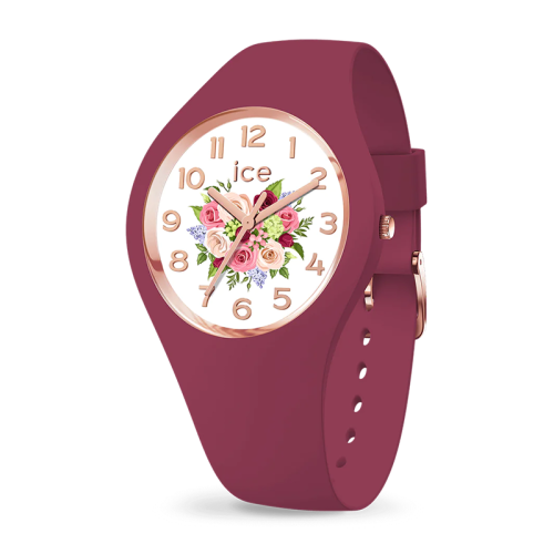 Montre Femme S ICE WATCH FLOWER ANEMONE BOUQUET Silicone Rouge